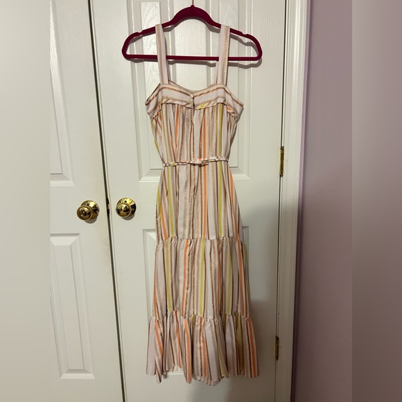 NWOT Lemlem metallic striped tiered midi dress - Picture 3 of 5